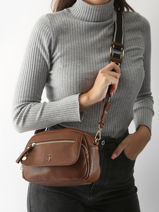 Cross Body Tas Zip Lulu castagnette Bruin zip VICTOIRE-vue-porte